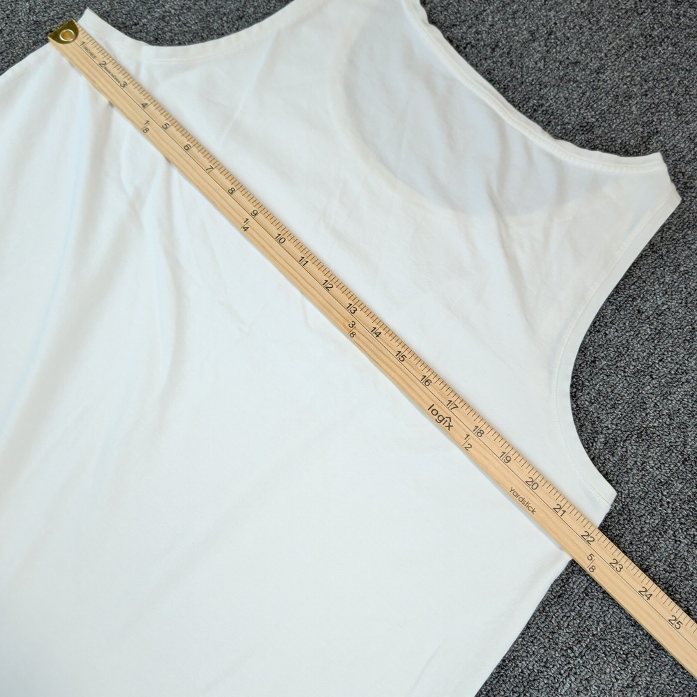 Pure Jill Minimalist Easy Tank Women XL White Pima Cotton Stretch Scoop Neck Top - Picture 5 of 6